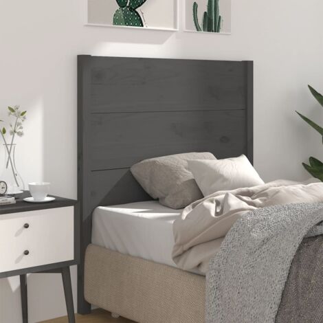 Headboard Grey 96x4x100 cm Solid Wood Pine vidaXL
