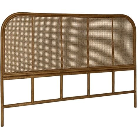 SWEEEK Headboard in dark rattan and cane, W 160 x D3 x H110cm