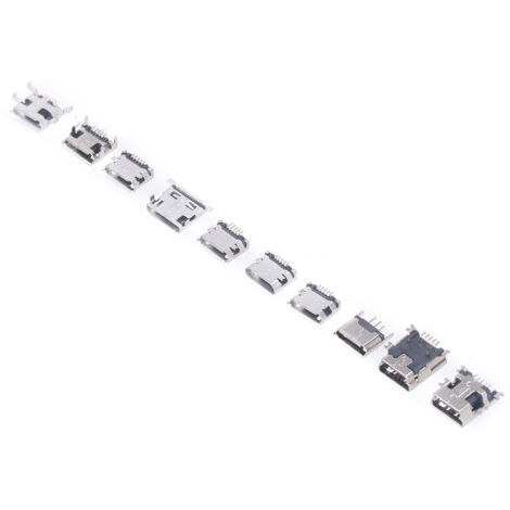 Headerbs Assortiment de Connecteurs Femelles Micro USB 100 Pièces avec Boîte de Rangement, Kit de Connecteurs de Port USB pour Produits Numériques, Accessoires pour Smartphones.