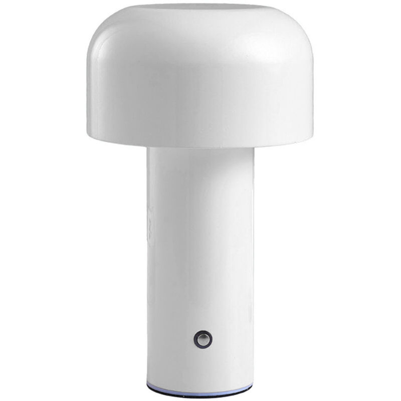 Headerbs Lampe de Table Champignon, Lampe de Table Champignon Abat-jour Acrylique pour Chambre à Coucher (Blanc).