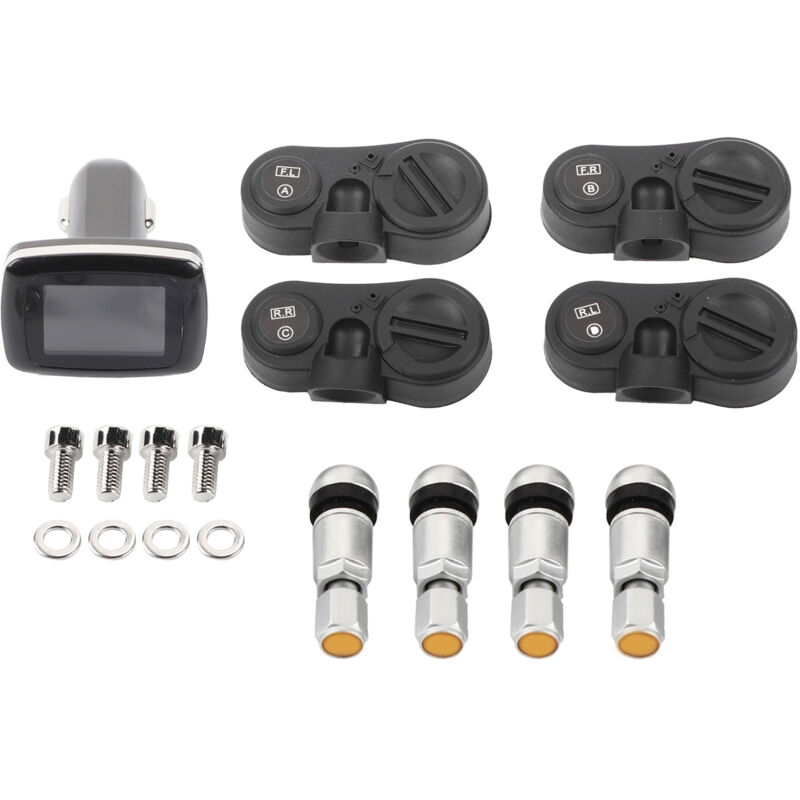 Image of Headerbs Zigarettenanzünder-TPMS, Smart Car TPMS Reifendruckkontrollsystem mit 4 internen Sensoren