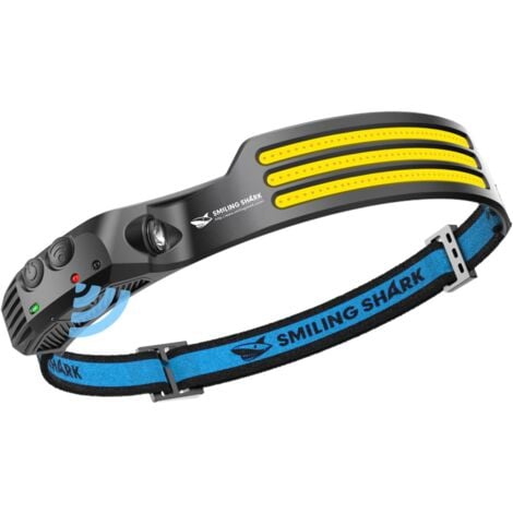 MEMKEY Headlamp, 230° Wide Angle, 3 x LED White Light Strips, Rechargeable Headlight with Motion Sensor, Waterproof for Camping, Hiking, LED Headlamp, Camping Light