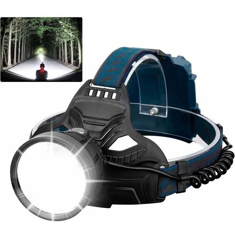 Headlamp, rechargeable LED headlamp for adults, USB rechargeable headlamp for camping, running, hunting, etc.
