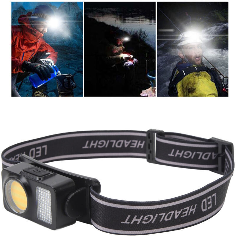Headlamp/Flashlight/COB LED High Brightness Adjustable Angle Headlight for Camping, Running, Cycling, Fishing