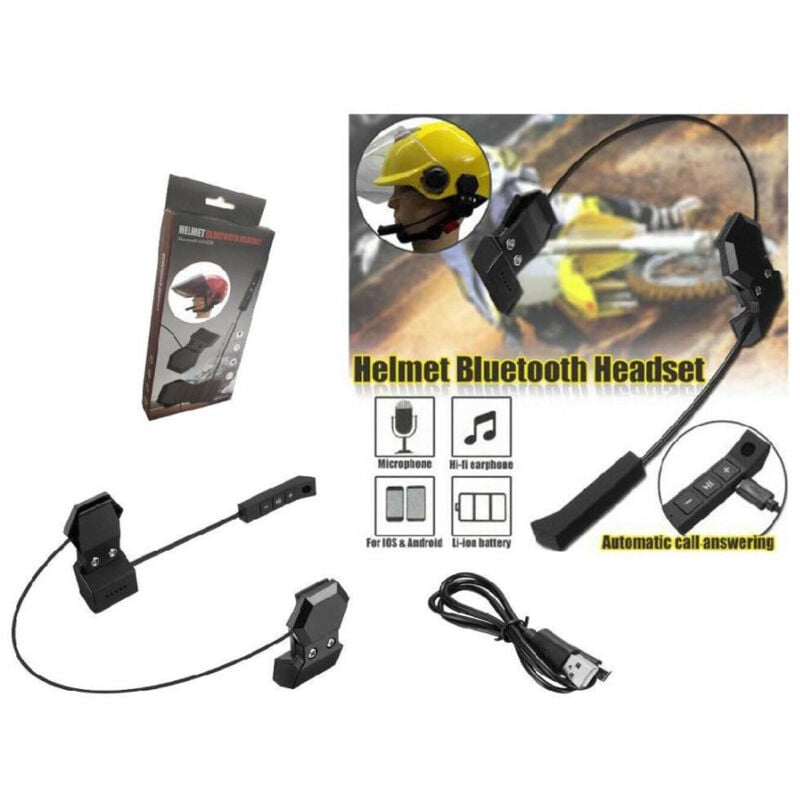 Image of Headset Kit Microfono Auricolare Bluetooth Wireless Esterno Casco Moto Bt9 - - Trade Shop Traesio