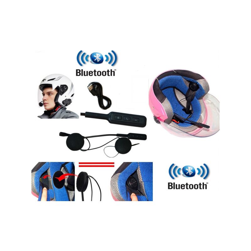 Headset microfono auricolare bluetooth impermeabile per casco moto MP3