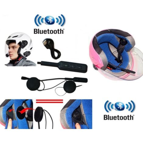 HEADSET MICROFONO AURICOLARE BLUETOOTH IMPERMEABILE PER CASCO MOTO MP3