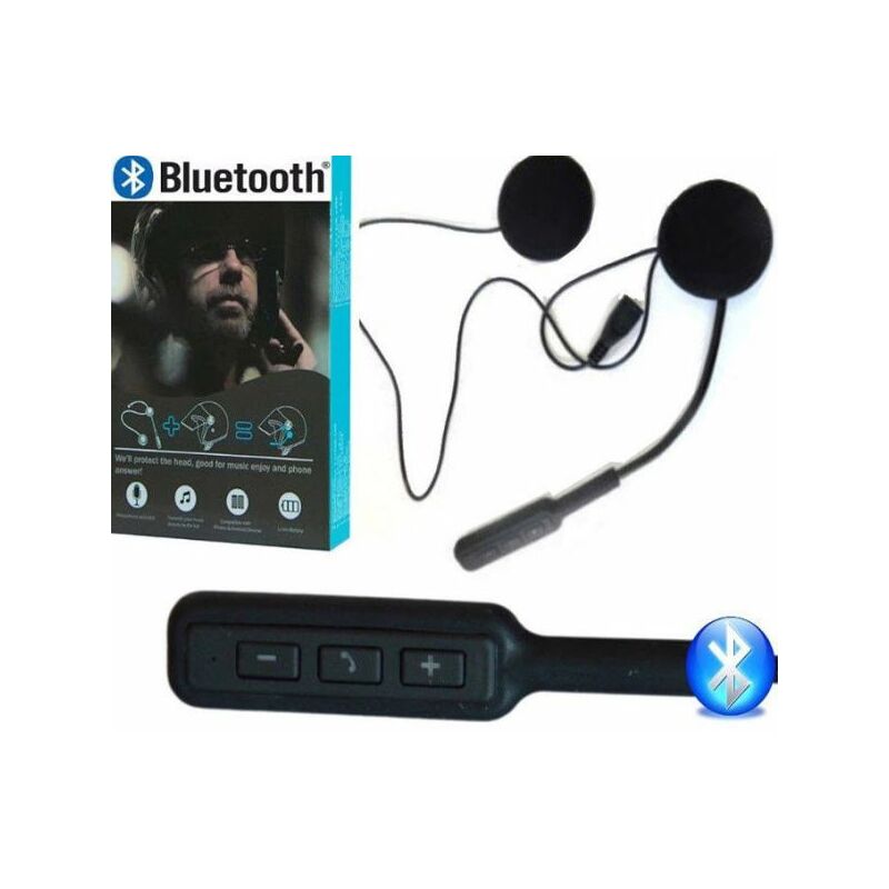 Image of Headset microfono auricolare bluetooth impermeabile per casco moto MP3 interfono
