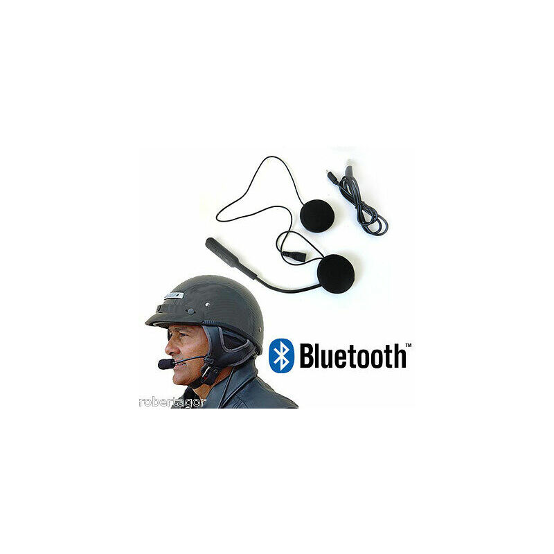 Image of Headset microfono auricolare bluetooth impermeabile per casco moto scooter MP3