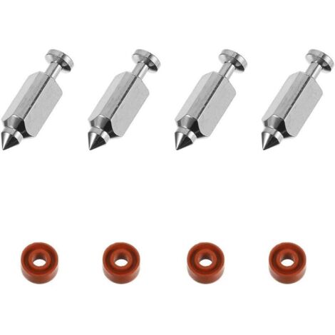 Healifty Kit 4 Soupapes à Pointeau de Carburateur Acier Joints Caoutchouc, Compatibles Tondeuse à Gazon et Moteur 398188, Pièces de Rechange Précises pour Entretien Carburateur Pelouse