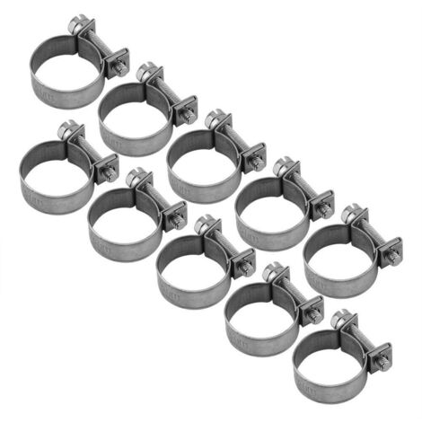 Health Gear Collier de Serrage 10PCS, Collier de Serrage de Tuyau de Carburant en Acier Inoxydable(18-20mm)