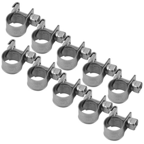 Health Gear Collier de Serrage 10PCS, Collier de Serrage de Tuyau de Carburant en Acier Inoxydable(8-10mm)