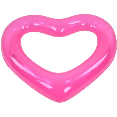 Heart Pool Float PVC Material Skin Friendly Lightweight Pink Romantic Style Floating Tubes for Summer