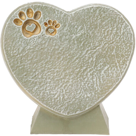 Heart Shaped Animal Tombstone DIY Resin Dog Pet Memorial Stone Outdoor Courtyard Decoration Ornaments Standing Mossy Green
