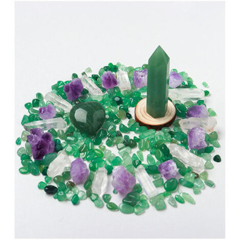 Heart-shaped natural crystal stone column green