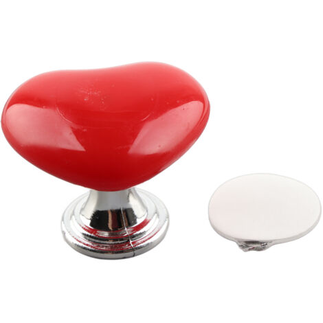 Heart Shaped Toilet Tank Button Plastic Solid Universal Toilet Button Press Replacement for Bathroom Red