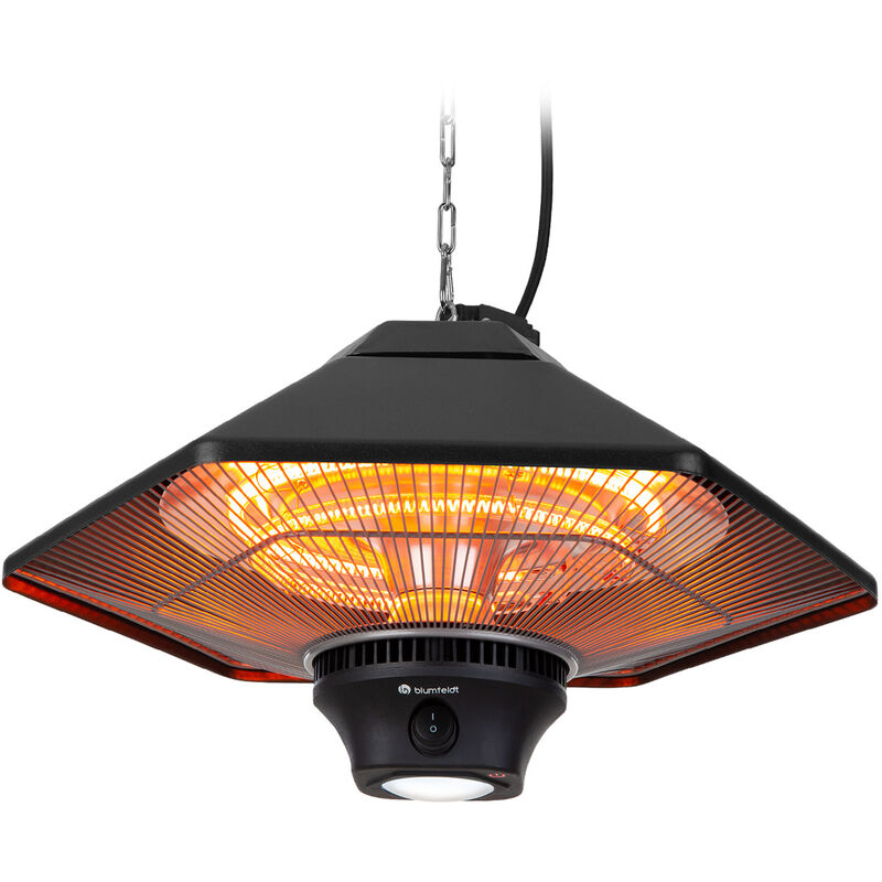 blumfeldt Heat Hexa radiateur infrarouge 800/1200/2000W Halogène IP34 LED noir