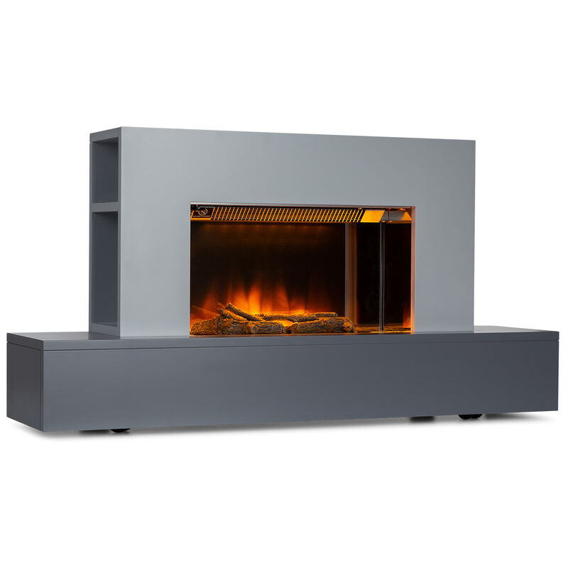 

Heat 'n Beat Chimenea eléctrica 900/1800W LED altavoz bluetooth color gris