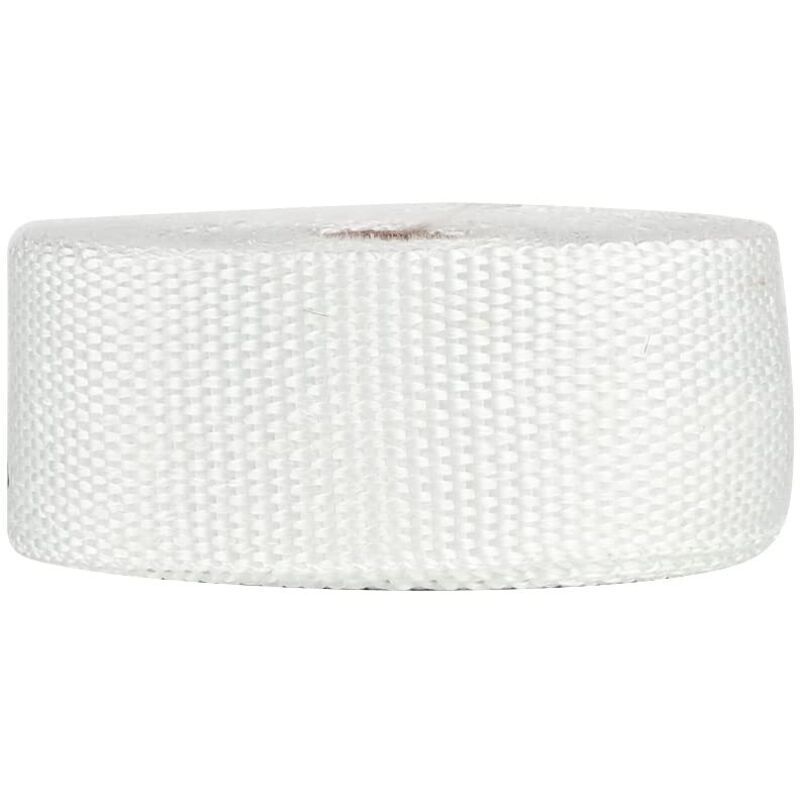 Heat-resistant thermal insulation tape for exhaust pipe manifold, 10 m, with fasteners (white)