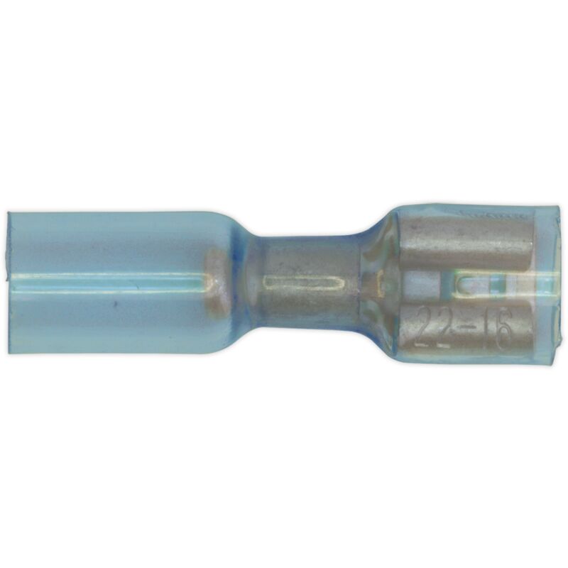 BTSPF25 Heat Shrink Push-On Terminal 6.4mm Female Blue Pack of 25 - Sealey