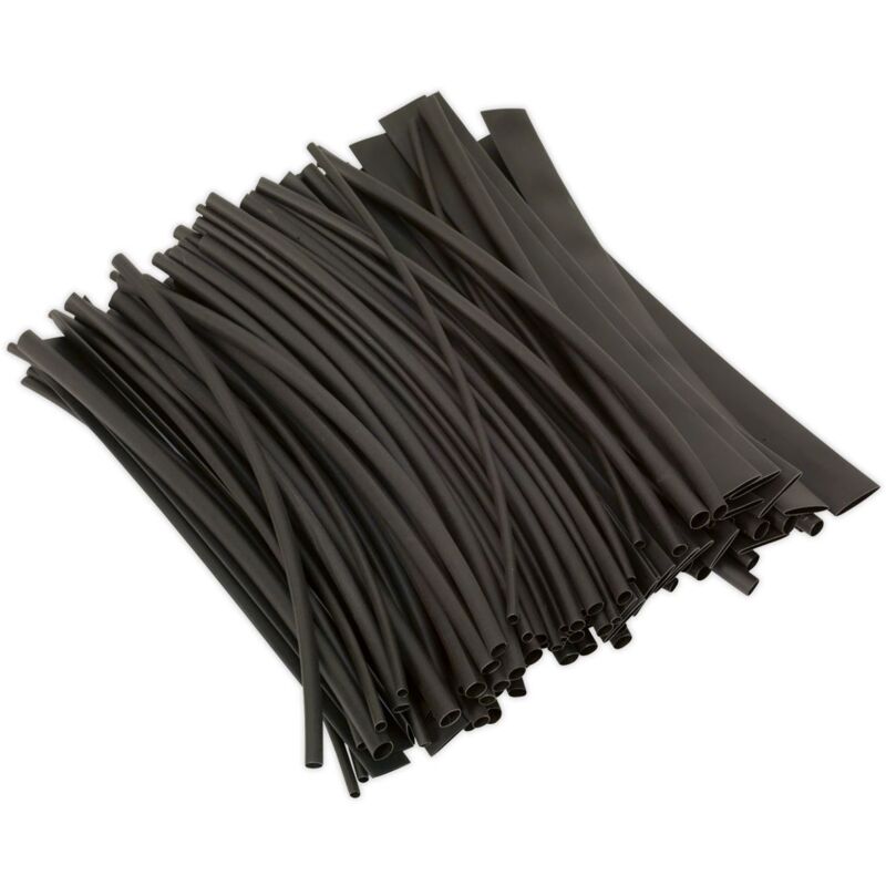 HST200B Heat Shrink Tubing 200mm 100pc - Black - Sealey