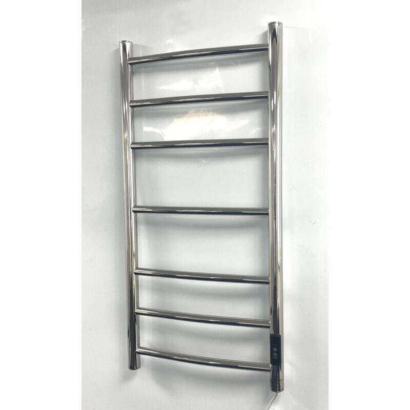 Heat & Things Ferrara Electric Stainless Steel Towel Rail 400 x 800mm Mirror polished Finish Dry Electric Towel Radiator