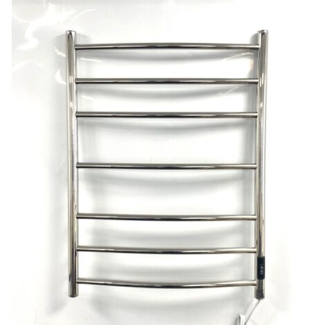 Heat & Things Ferrara Electric Stainless Steel Towel Rail 600 x 800mm Mirror polished Finish Dry Electric Towel Radiator