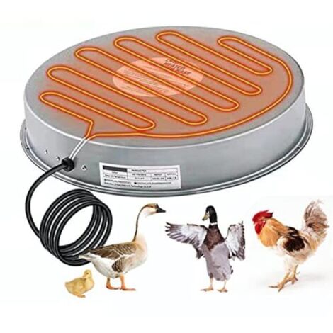 Heated base for poultry waterer, water heater for chickens in winter, water heater for poultry water fountain, pet water heater with thermostat for poultry