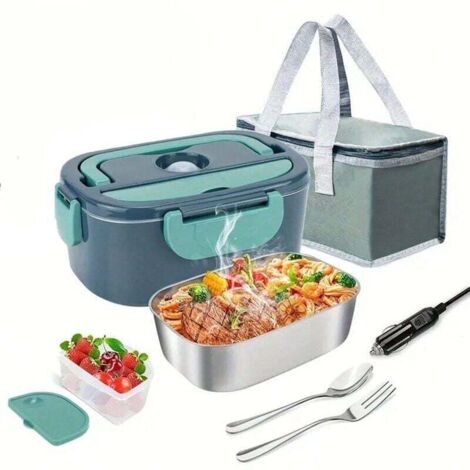 Heated Lunch Box, 3-in-1 Heated Lunch Box (12V/24V/110V), 1.5L Portable Heated Lunch Box, Heated Lunch Box for Car, Truck, Home or Camping MUMU