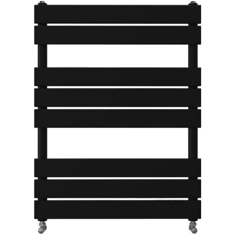 Heated Towel Rail Radiator 800x600mm Black Flat Panel