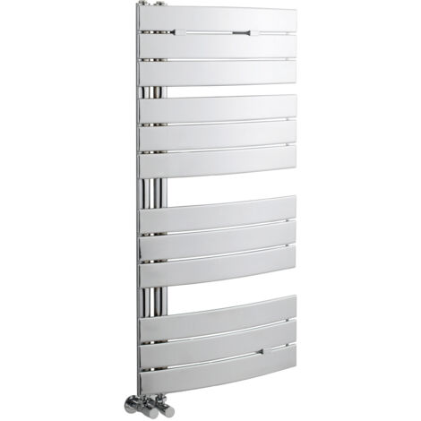 Heated Towel Rail with Curved Panels - 1147 BTU - 1080mm x 550mm - Chrome