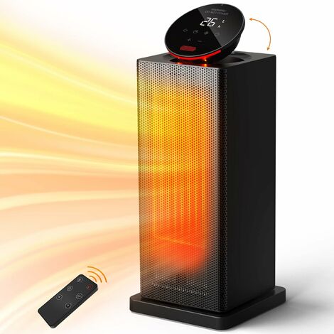 Heater 2000W,Electric Heater with 90°Oscillation, Thermostat, 24H Timer, Low Energy, LED Touch, Remote Control, 3 Modes, Overheating Protection, Auto Off, Fan Heater for home,3717CM