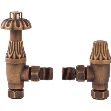 Heating Accessories Thermostatic Radiator Valve Pack, Antique Brass