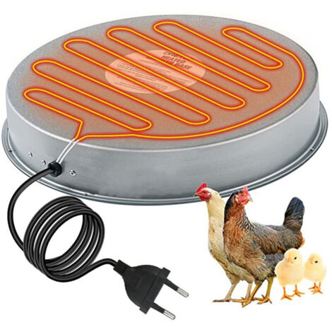 Heating base for metal poultry drinkers. Heating base for poultry drinker buckets.
