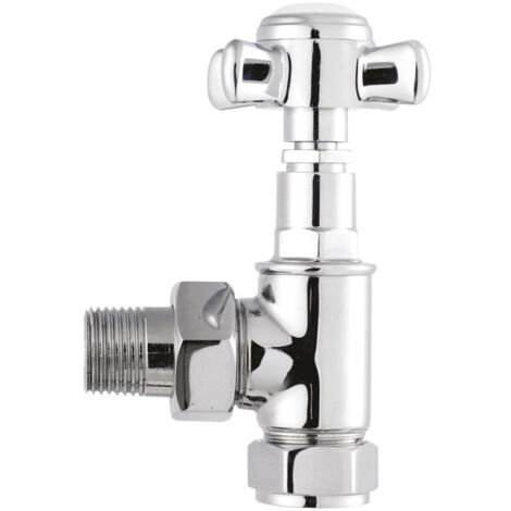 Heating Crosshead Angled Radiator Valve Pack (Pairs), Chrome