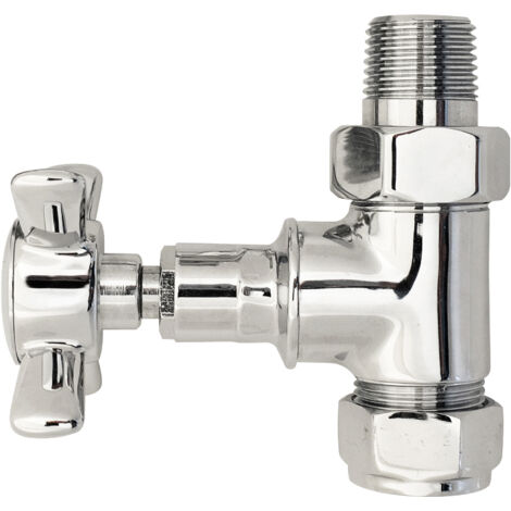 Heating Crosshead Angled Radiator Valve Pack (Pairs), Chrome