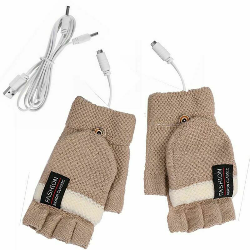 Heating gloves, usb, neutral, winter gloves, two-in-one, washable design, heat module, electric heat conversion, for work, office, computer work