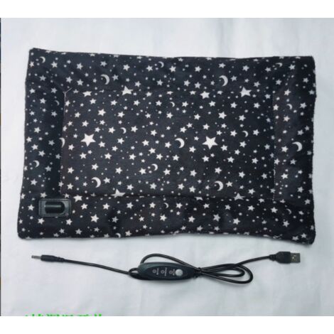 Heating pad for cats and dogs, size: 35 x45 cm, washable heating blanket, heating mat for cats rustle-free, cat blanket ， black