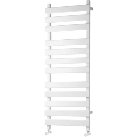 Heatwave Perlo Flat Panel Heated Towel Rail 1200mm H x 500mm W - White