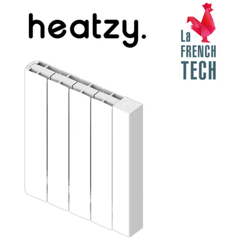 Heatzy – Radiateur connecté à inertie céramique horizontal 2000W – Thermostat tactile Wi-Fi – Modes Eco/Confort/Programme – HEA041041