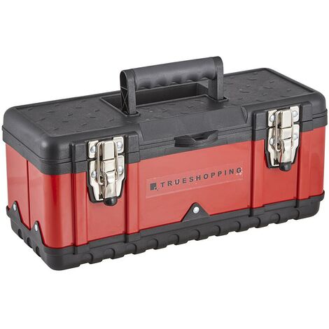 main image of "Heavy Duty 15.5" Metal Tool Box Chest with Strong Metal Latches with Inner Tray"