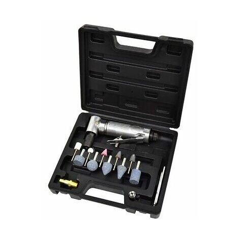 HEAVY DUTY 15PC 1/4 AIR DIE RIGHT ANGLE GRINDER POLISHER SANDER CASE TZ AT020