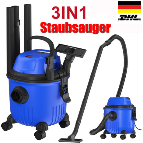 Heavy Duty 2000W 3 in 1 Nass & Trocken Staubsauger 15 Ltr Wanne Hoover Wheeled