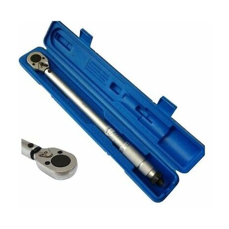 HEAVY DUTY 3/8 DRIVE TORQUE WRENCH CHROME STEEL RATCHET CASE 19-110NM SS173