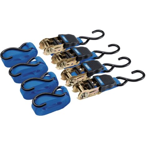 Heavy-Duty 4-Piece Ratcheting Tie Down Strap Set by Draper (Model 92771)