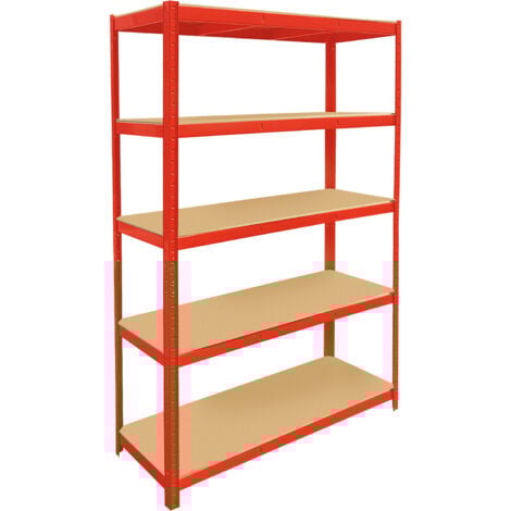BRIEFNESS Heavy Duty 5 Tier Boltless Garage Shelving Unit Shed Warehouse Workshop Office Storage Shelves Metal Racking, Adjustable
