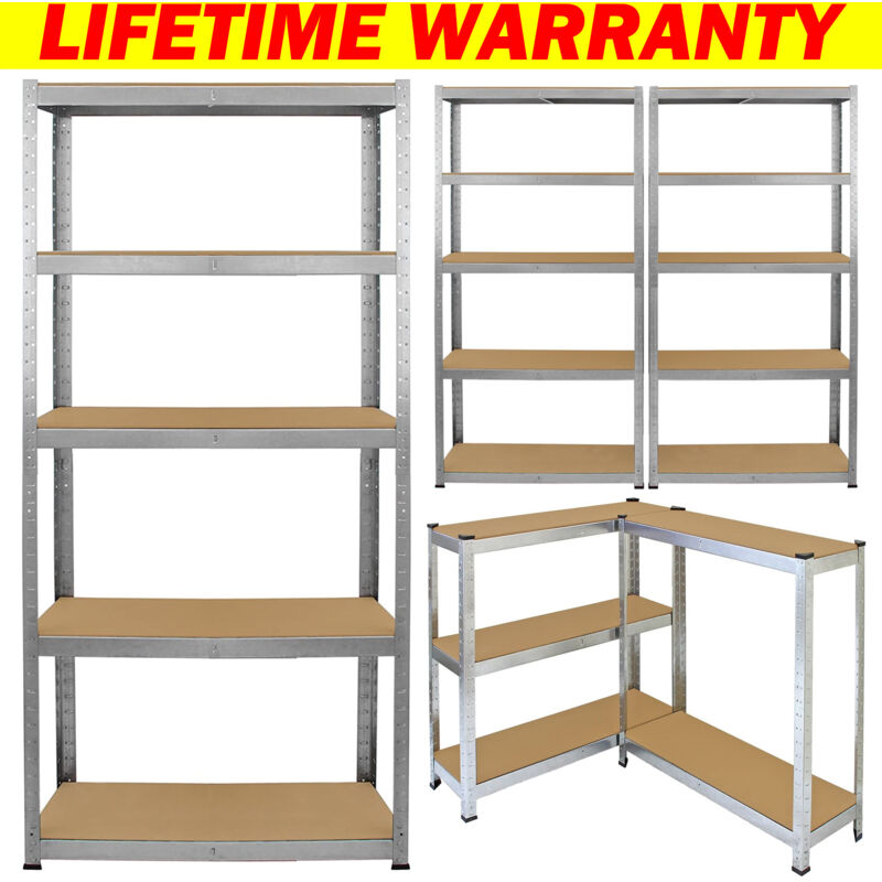 Briefness - Heavy Duty 5 Tier Boltless Shelving Unit,180cmx90cmx40cm Greenhouse Shed Garage Utility Home Storage Rack, Black, 175KG Per Shelf 875KG