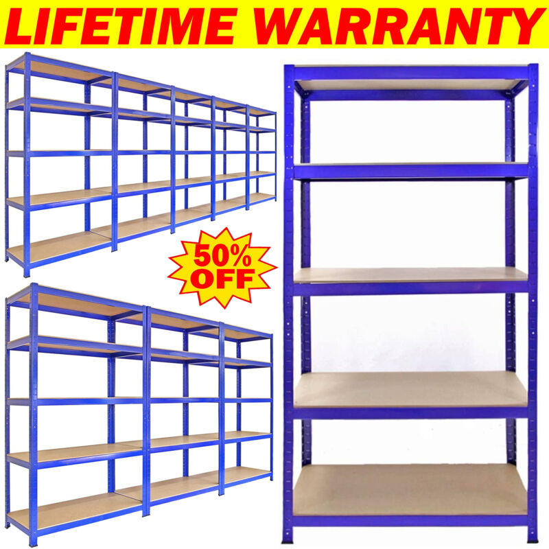 Briefness - Heavy Duty 5 Tier Garage Shelving Units Metal Storage Shelves Shed Utility Rack Greenhouse Shelving,180cm x 90cm x 40cm,175KG Per Shelf,