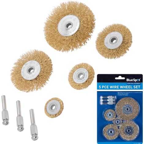 HEAVY DUTY 5PC DRILL WIRE WHEEL CUP FLAT BRUSH METAL CLEANING RUST SANDING DR171