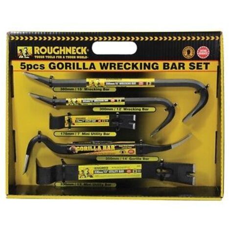 Heavy Duty 5pc Roughneck Gorilla Wrecking Bar Pry Bar Crowbar Set Kit ROU64961DB
